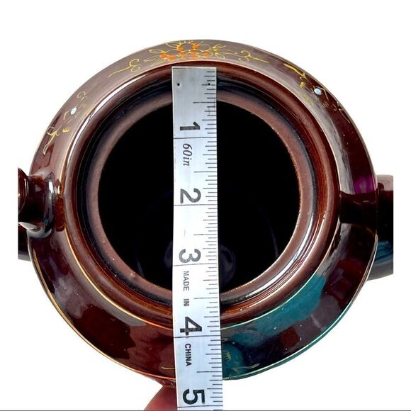 Japan 1940’s Vintage Moriage Brown Teapot LARGE - Picture 10 of 11